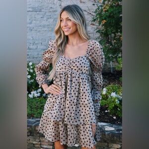 Satin dress black velvet flowers